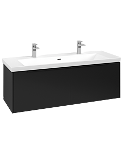 Villeroy und Boch Subway 3.0 Waschtisch-Unterschrank C601L1VL 127,2x42,9x47,8cm, mit LED/Griff Volcano black, volcano black