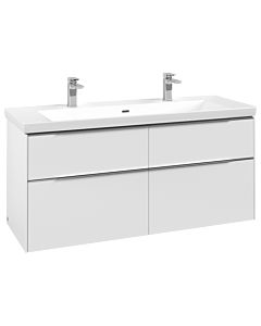 Villeroy und Boch Subway 3.0 Waschtisch-Unterschrank C60200VF 127,2x57,6x47,8cm, ohne LED/Griff Aluminium glänzend, pure white