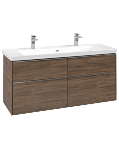 Villeroy und Boch Subway 3.0 Waschtisch-Unterschrank C60200VH 127,2x57,6x47,8cm, ohne LED/Griff Aluminium glänzend, arizona oak