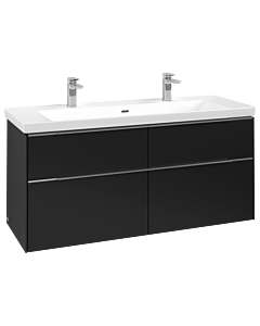 Villeroy und Boch Subway 3. 1930 vanity unit C60200VL 127.2x57.6x47.8cm, without LED / handle aluminum glossy, volcano black