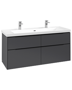 Villeroy und Boch Subway 3. 1930 vanity unit C60201VR 127.2x57.6x47.8cm, without LED / handle Volcano black, graphite