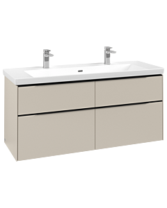 Villeroy und Boch Subway 3. 1930 vanity unit C602L1VN 127.2x57.6x47.8cm, with LED / handle Volcano black, cashmere gray