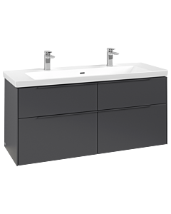 Villeroy und Boch Subway 3. 1930 vanity unit C602L2VR 127.2x57.6x47.8cm, with LED / handle monochrome, graphite