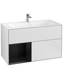 Villeroy und Boch Finion Villeroy und Boch Finion F030PDMT 99.6x59.1x49.8cm, shelf left black matt lacquer, white matt lacquer