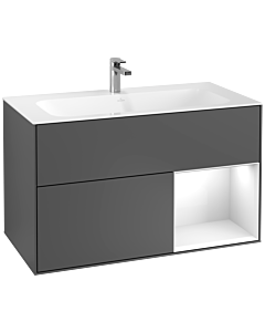 Villeroy und Boch Finion Villeroy und Boch Finion F040GFGK 99.6x59.1x49.8cm, shelf on the right Glossy white lacquer, anthracite matt