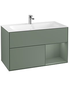 Villeroy und Boch Finion Villeroy und Boch F040GMGM 99,6x59,1x49,8cm, étagère à droite Olive Matt Lacquer , Olive Matt Lacquer