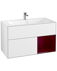Villeroy und Boch Finion Waschtischunterschrank F040HBGF 99,6x59,1x49,8cm, Regal rechts Peony, Glossy white lacquer