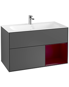 Villeroy und Boch Finion Waschtischunterschrank F040HBGK 99,6x59,1x49,8cm, Regal rechts Peony, Anthracite matt