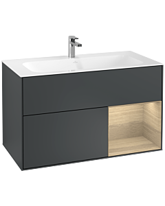 Villeroy und Boch Finion Villeroy und Boch F040PCHG 99,6x59,1x49,8cm, étagère à droite Oak Veneer , Midnight Blue Matt Lacquer