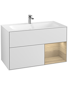 Villeroy und Boch Finion Villeroy und Boch F040PCMT 99,6x59,1x49,8cm, étagère à droite Oak Veneer , laqué blanc mat