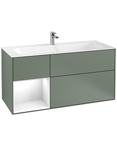 Villeroy und Boch Finion Villeroy und Boch Finion F060GFGM 119.6x59.1cm, shelf left Glossy white lacquer, Olive Matt Lacquer