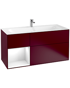 Villeroy und Boch Finion Villeroy und Boch F060GFHB 119,6x59,1 cm, étagère gauche laqué blanc brillant, Peony Matt