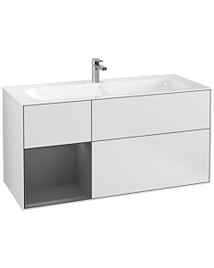 Villeroy und Boch Finion Waschtischunterschrank F060GKMT 119,6x59,1cm, Regal links Anthracite matt, White matt lacquer