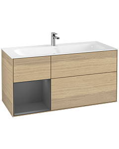 Villeroy und Boch Finion Waschtischunterschrank F060GKPC 119,6x59,1cm, Regal links Anthracite matt, Oak Veneer