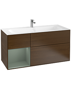 Villeroy und Boch Finion Villeroy und Boch F060GMGN 119,6x59,1cm, étagère gauche Olive Matt Lacquer , placage Olive Matt Lacquer