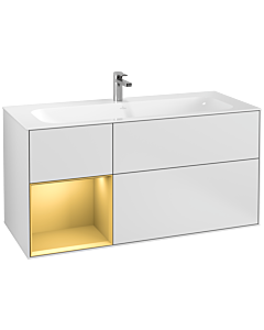 Villeroy und Boch Finion Villeroy und Boch F060HFMT 119,6x59,1cm, étagère gauche or mat, laqué blanc mat