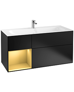 Villeroy und Boch Finion Villeroy und Boch F060HFPD 119,6x59,1cm, étagère gauche or mat, laqué noir mat