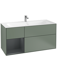 Villeroy und Boch Finion Villeroy und Boch vasque F060HGGM 119,6x59,1 cm, tablette gauche Midnight Blue Matt Lacquer , Olive Matt Lacquer