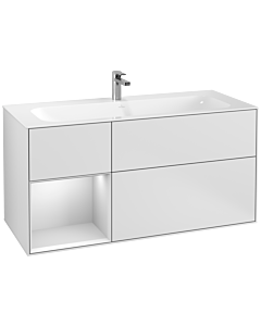 Villeroy und Boch Finion Waschtischunterschrank F060MTMT 119,6x59,1cm, Regal links White matt lacquer, White matt lacquer