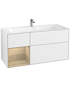 Villeroy und Boch Finion Villeroy und Boch F060PCGF 119,6x59,1cm, étagère gauche Oak Veneer , laqué blanc brillant