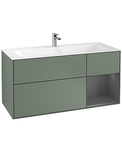Villeroy und Boch Finion Villeroy und Boch F070GKGM 119,6x59,1cm, étagère droite anthracite mat, Olive Matt Lacquer