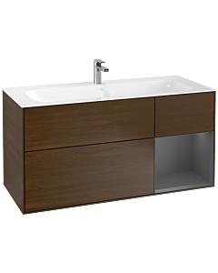 Villeroy und Boch Finion Villeroy und Boch F070GKGN 119,6x59,1cm, étagère droite anthracite mat, placage noyer