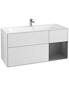 Villeroy und Boch Finion Villeroy und Boch F070GKMT 119,6x59,1cm, étagère droite anthracite mat, blanc laqué mat