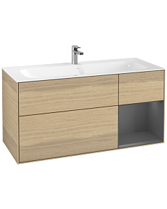 Villeroy und Boch Finion Villeroy und Boch F070GKPC 119,6x59,1cm, étagère droite anthracite mat, Oak Veneer