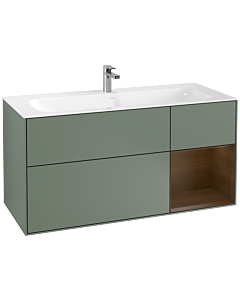 Villeroy und Boch Finion Villeroy und Boch F070GNGM 119,6x59,1cm, étagère droite placage Olive Matt Lacquer , Olive Matt Lacquer