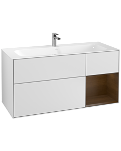 Villeroy und Boch Finion Villeroy und Boch F070GNMT 119,6x59,1cm, étagère droite placage noyer, laqué blanc mat
