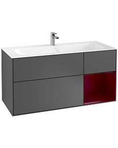 Villeroy und Boch Finion Waschtischunterschrank F070HBGK 119,6x59,1cm, Regal rechts Peony, Anthracite matt