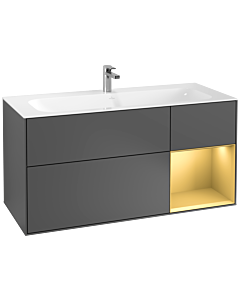 Villeroy und Boch Finion Villeroy und Boch F070HFGK 119,6x59,1cm, étagère droite or mat, anthracite mat