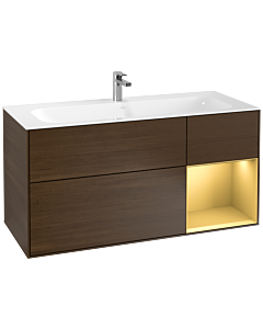 Villeroy und Boch Finion Villeroy und Boch Finion F070HFGN 119.6x59.1cm, shelf on the right matt gold, walnut veneer
