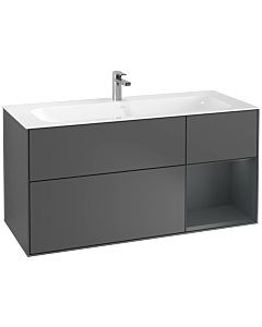 Villeroy und Boch Finion Waschtischunterschrank F070HGGK 119,6x59,1cm, Regal rechts Midnight Blue Matt Lacquer, Anthracite matt