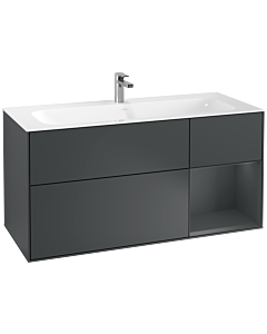 Villeroy und Boch Finion Waschtischunterschrank F070HGHG 119,6x59,1cm, Regal rechts Midnight Blue Matt Lacquer, Midnight Blue Matt Lacquer