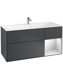 Villeroy und Boch Finion Waschtischunterschrank F070MTHG 119,6x59,1cm, Regal rechts White matt lacquer, Midnight Blue Matt Lacquer