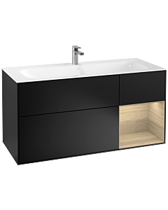 Villeroy und Boch Finion Waschtischunterschrank F070PCPD 119,6x59,1cm, Regal rechts Oak Veneer, Black matt lacquer