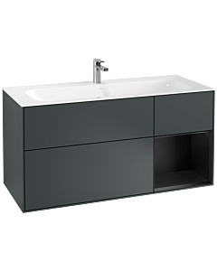 Villeroy und Boch Finion Waschtischunterschrank F070PDHG 119,6x59,1cm, Regal rechts Black matt lacquer, Midnight Blue Matt Lacquer