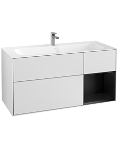Villeroy und Boch Finion Villeroy und Boch F070PDMT 119,6x59,1cm, étagère à droite laqué noir mat, laqué blanc mat