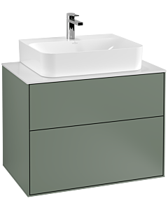Villeroy und Boch Finion Villeroy und Boch F09100GM 80x60.3x50.1cm, plaque de finition blanc mat, Olive Matt Lacquer
