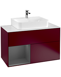 Villeroy und Boch Finion Villeroy und Boch Finion F111GKHB 100cm, cover plate black matt, shelf left anthracite matt, Peony Matt