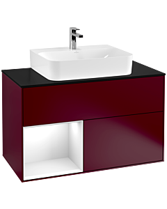 Villeroy und Boch Finion Villeroy und Boch Finion F112GFHB 100cm, cover plate white matt, shelf left Glossy white lacquer, Peony Matt