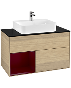 Villeroy und Boch Finion Villeroy und Boch Finion F112HBPC 100cm, cover plate white matt, shelf left Peony , Oak Veneer