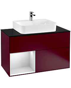 Villeroy und Boch Finion Villeroy und Boch Finion F112MTHB 100cm, cover plate white matt, shelf left white matt lacquer, Peony Matt