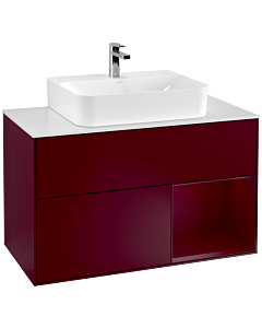 Villeroy und Boch Finion Villeroy und Boch Finion F121HBHB 100cm, cover plate matt white, shelf on the right Peony , Peony Matt