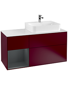 Villeroy und Boch Finion Villeroy und Boch Finion F141HGHB 120cm, cover plate glass white matt, shelf left Midnight Blue Matt Lacquer , Peony Matt