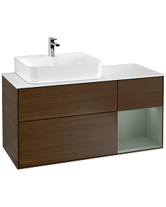 Villeroy und Boch Finion Villeroy und Boch Finion F151GMGN 120cm, cover plate white matt, shelf on the right Olive Matt Lacquer , Olive Matt Lacquer veneer