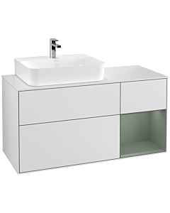 Villeroy und Boch Finion Villeroy und Boch Finion F151GMMT 120cm, cover plate white matt, shelf on the right Olive Matt Lacquer , white matt lacquer