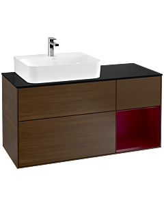 Villeroy und Boch Finion Villeroy und Boch Finion F152HBGN 120cm, cover plate matt black, shelf on the right Peony , Peony veneer