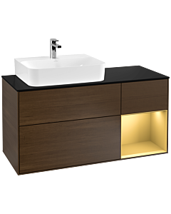 Villeroy und Boch Finion Villeroy und Boch Finion F152HFGN 120cm, cover plate black matt, shelf right gold matt, walnut veneer